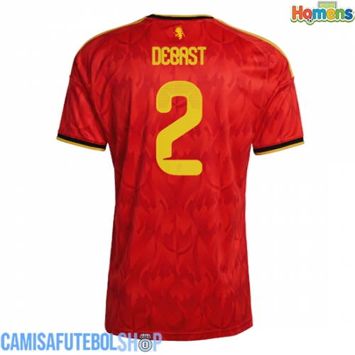 Camisa de time de futebol Bélgica Zeno Debast #2 Replicas 1º Equipamento Mundo 2026 Manga Curta